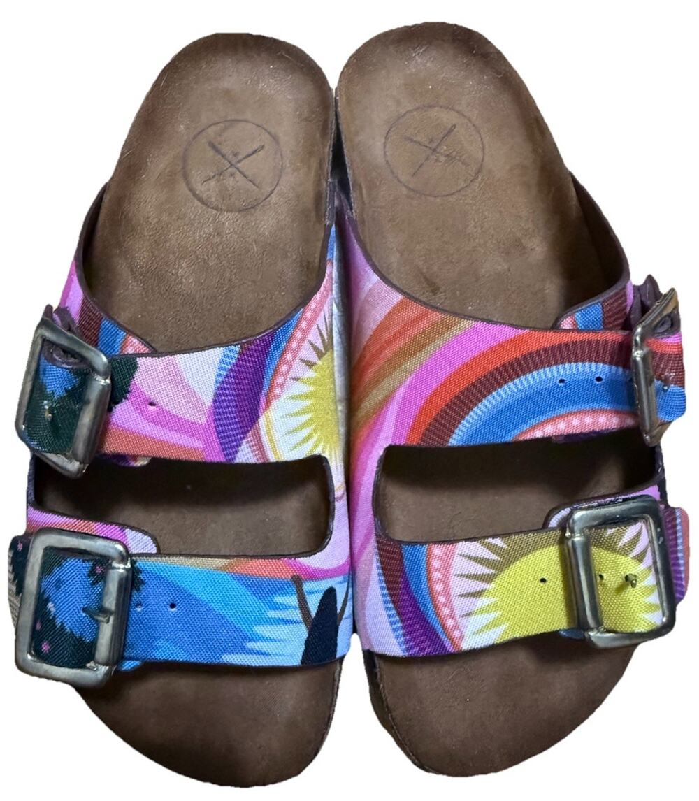INKKAS Women’s Two Buckle Strap Slip-on Sandals Summer Size 6